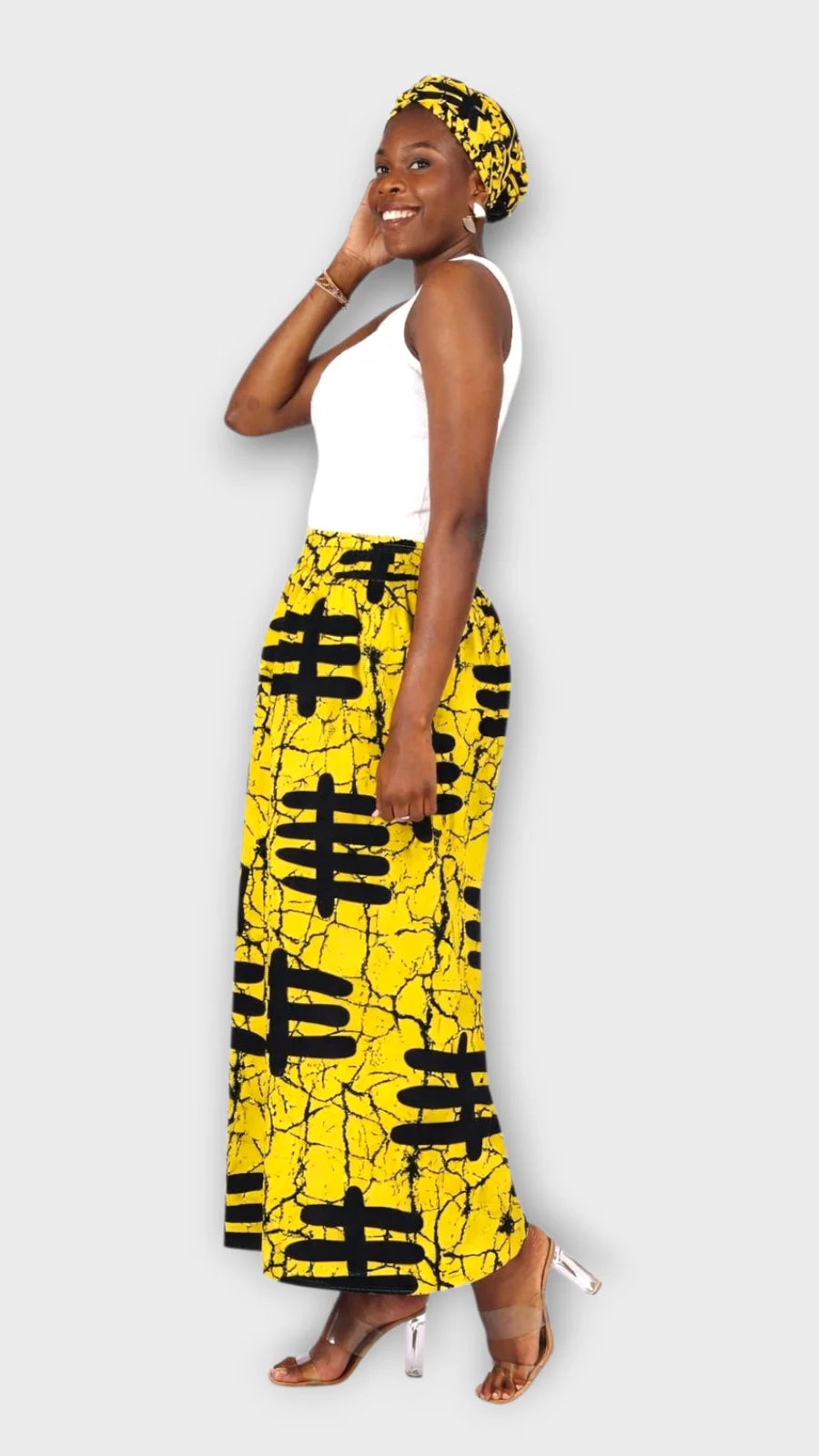 Big Pocket Palazzo Pant Print KVZ809 J