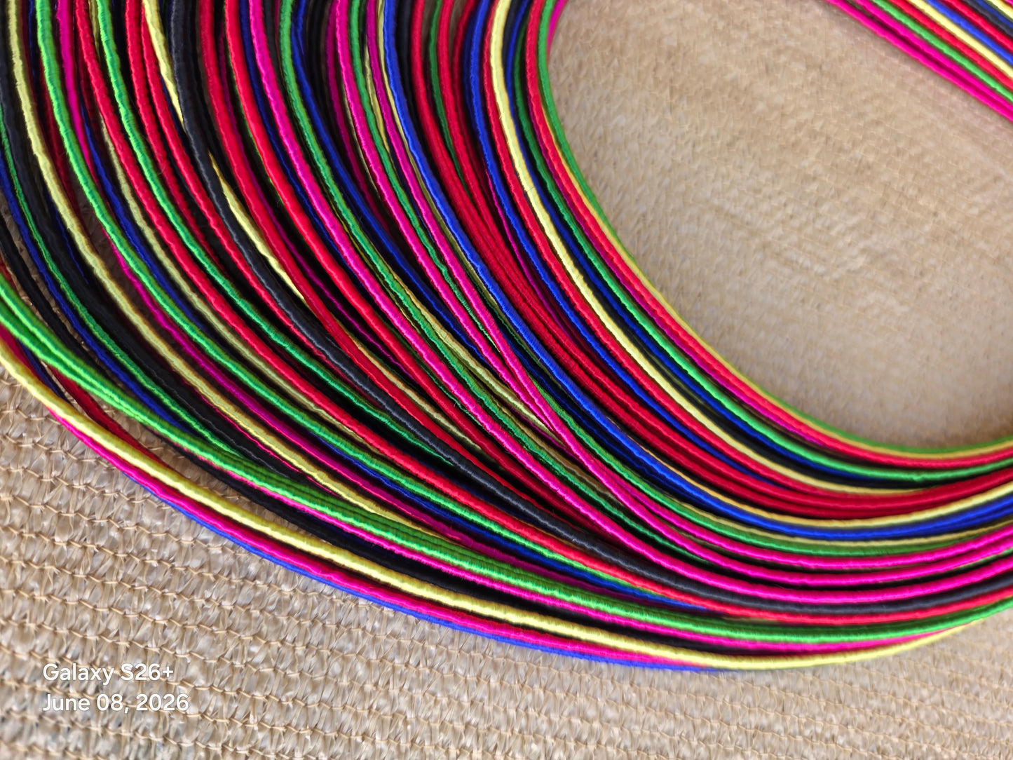 Rope Layered Necklace & Earrings Set Rainbow