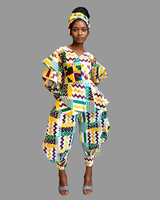 ..1203-29 Harem Pant & Wrap Blous
