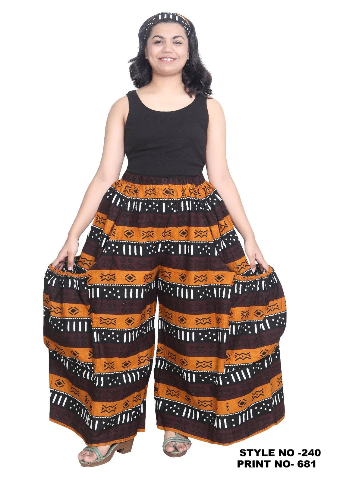 Big Pocket Palazzo Pant Printed 240-681