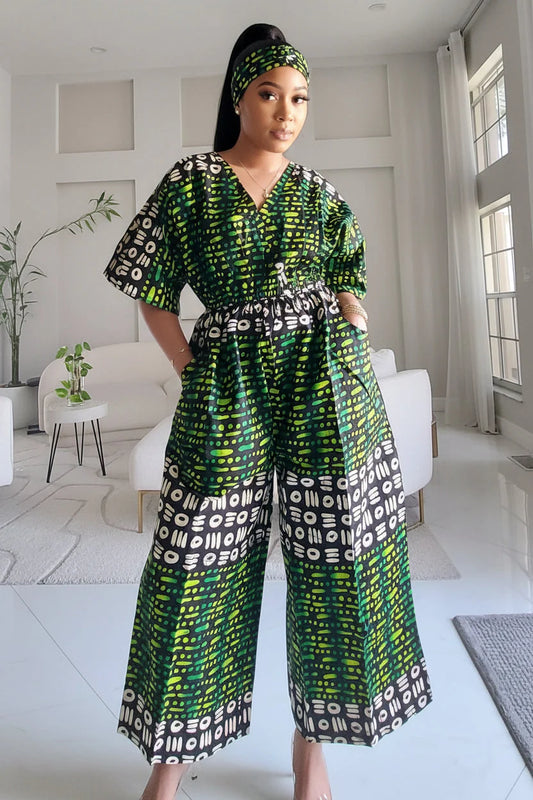 Ankara Wide Leg Jumpsuit