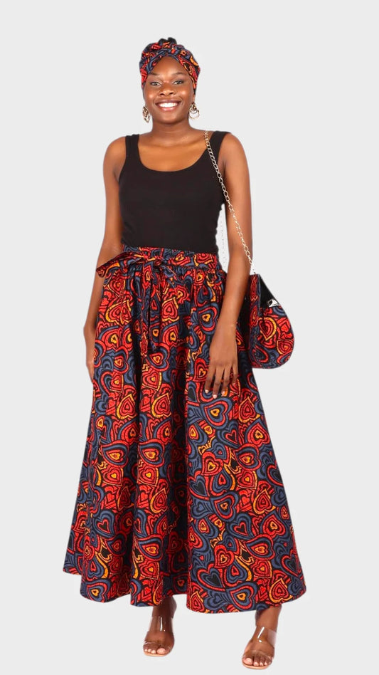 Combo Long Skirt & Pocketbook Set 1351 C