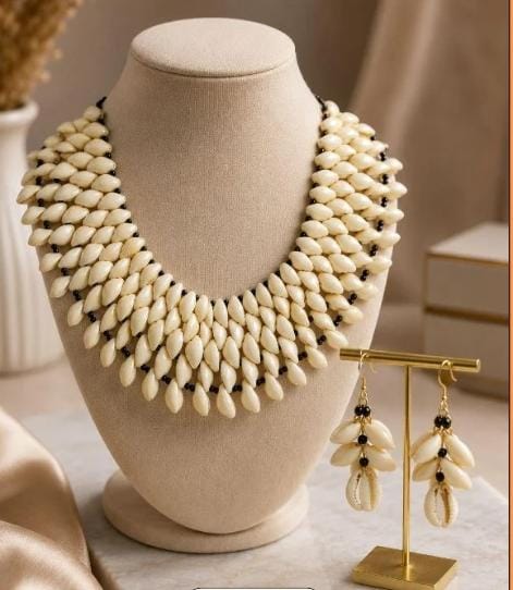 Cowrie Shell Necklace/ Earring Set