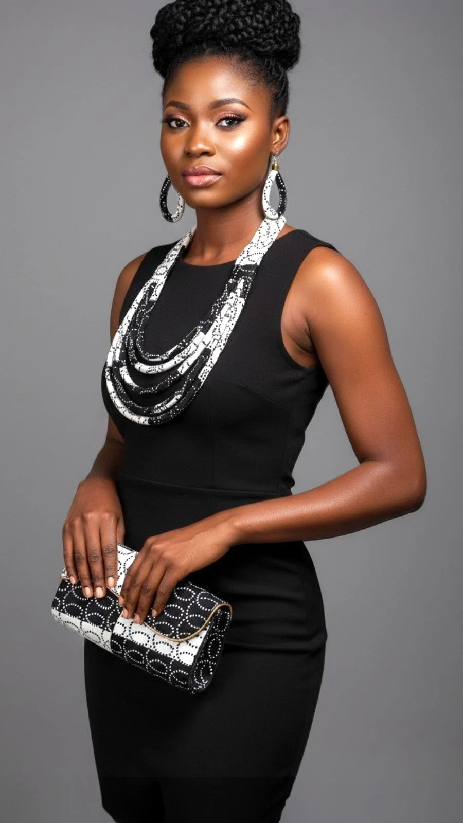 Clutch Bag & Rope Necklace Set /African Kente /Ankara 20