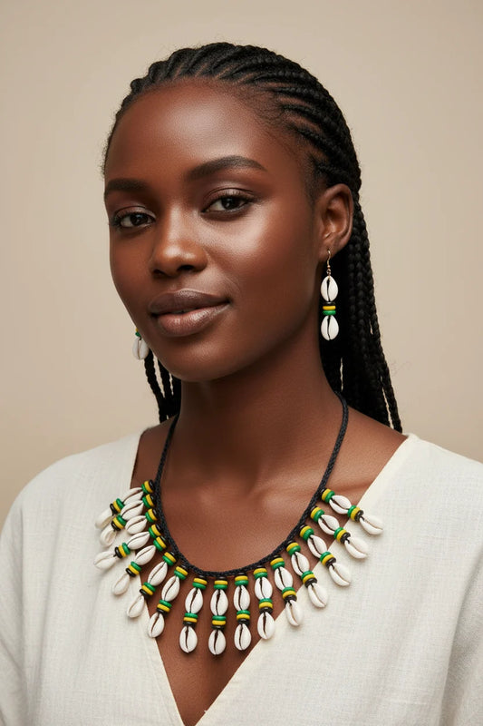 Cowrie Shell Necklace/ Earring Set-