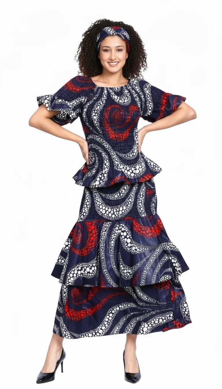 Set / Mermaid Flounce Skirt & Blouse Set 6638-