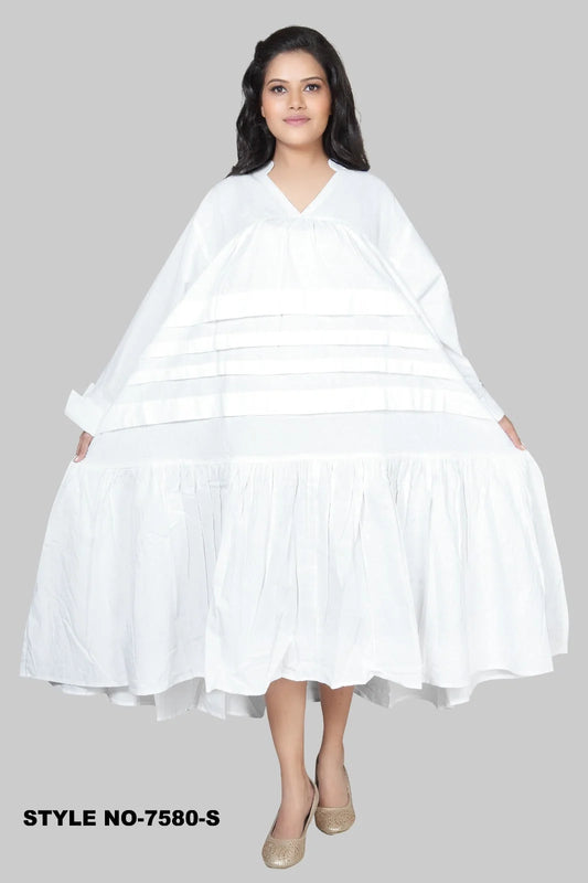 Tiered Midi Dress White 7580