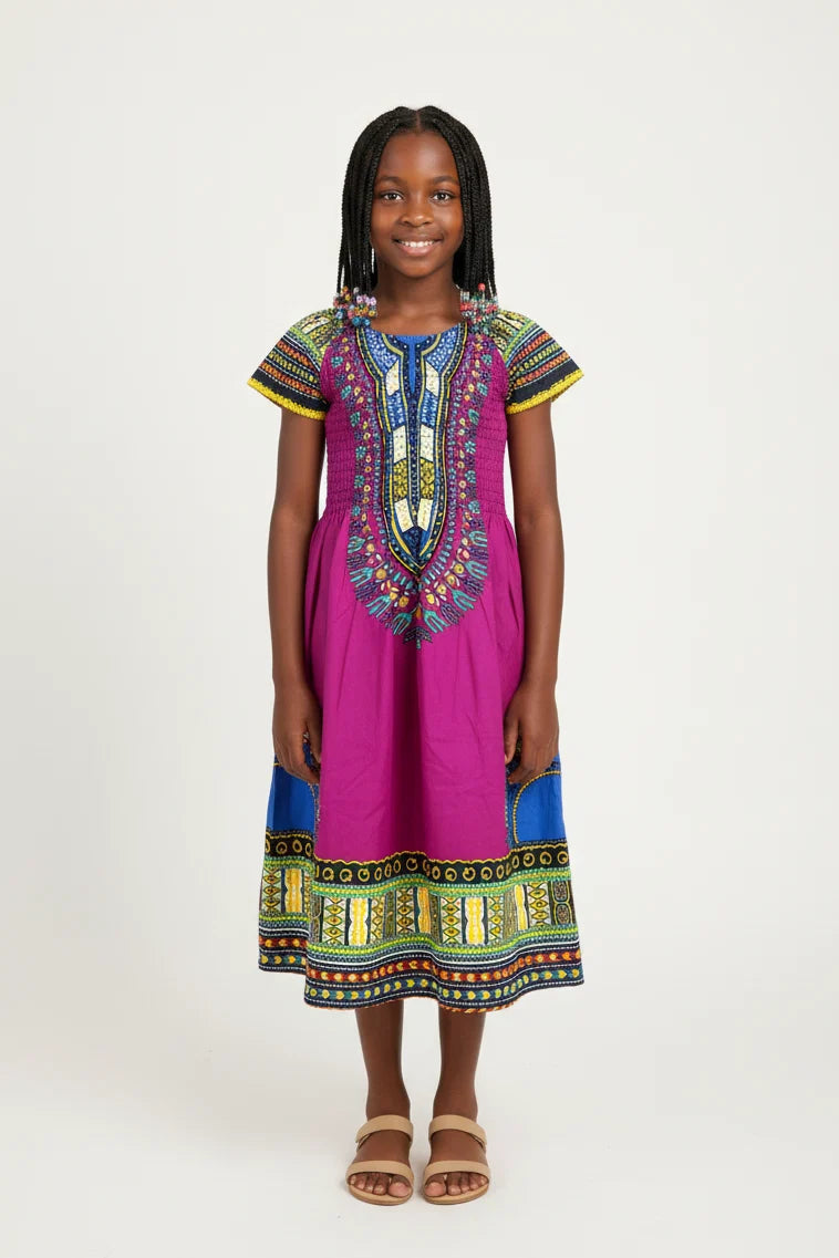 Kids / Girls African Dashiki Dress 109